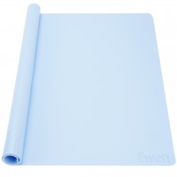Ewen Silicone Placemats for Kitchen, Extra Large Thick Dining Table Placemat, Heat Resistant Non-Slip Washable Durable Meal Mats, Blue
