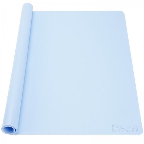 Ewen Silicone Placemats for Kitchen, Extra Large Thick Dining Table Placemat, Heat Resistant Non-Slip Washable Durable Meal Mats, Blue